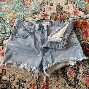 [madewell] Relaxed Button Up Denim Shorts